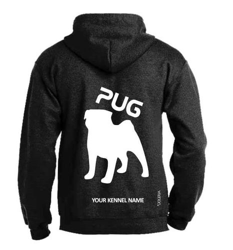 Pug Dog Breed Design Pullover Hoodie Adult Single Colour