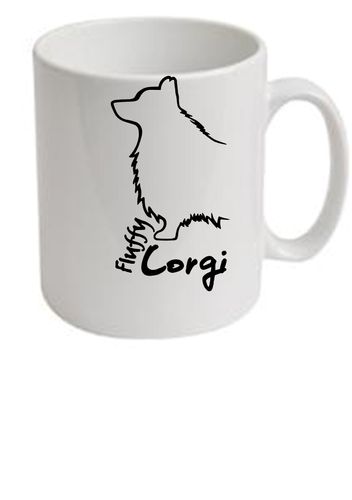 Corgi (Fluffy) Dog Breed Ceramic Mug Dogeria Design