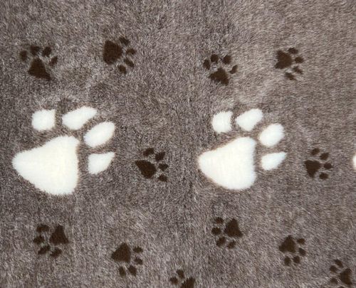 Dogeria Bedding for Dogs Rubber Backed Brown with Small and Large Paws