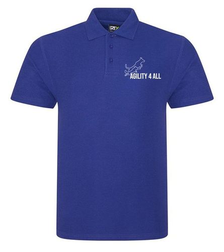 Agility 4 All Official Clothing - Purple Unisex Polo - White Printed Logo