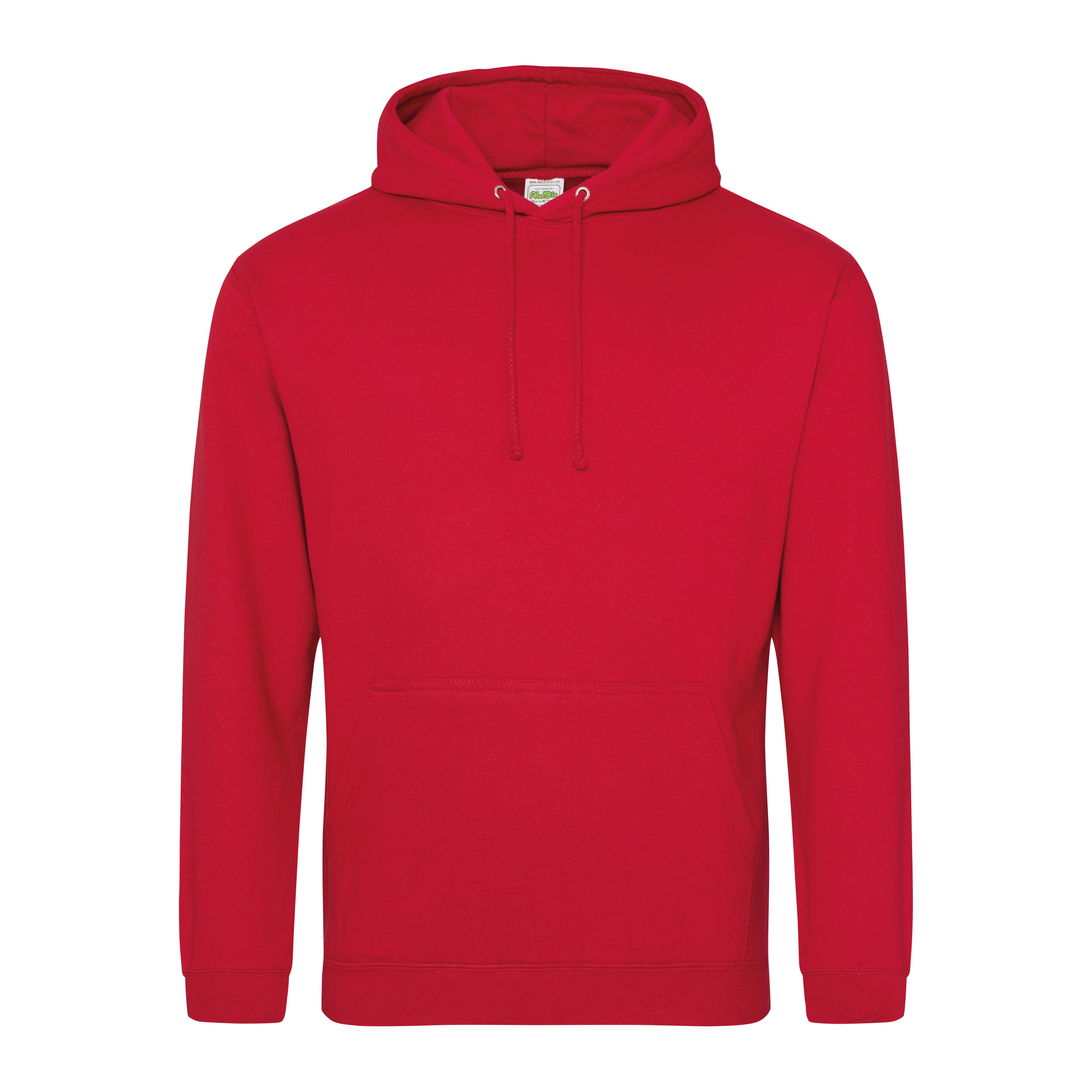 Plain Fire Red Pullover Hoodie