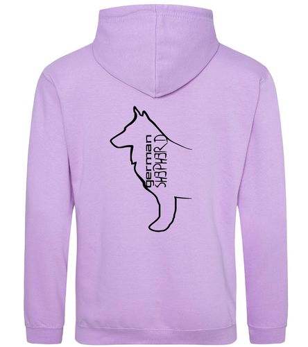 Unisex German Shepherd Pullover Hoodie Lavender (Black)