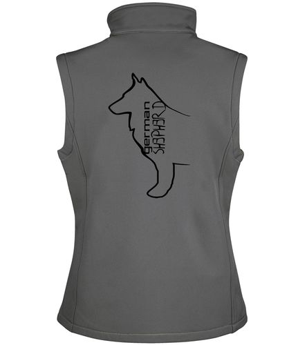 Unisex German Shepherd Softshell Gilet Charcoal (Black)