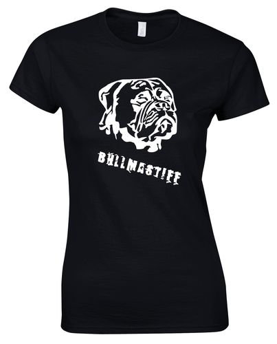 Female Bullmastiff T-Shirt Black (White)