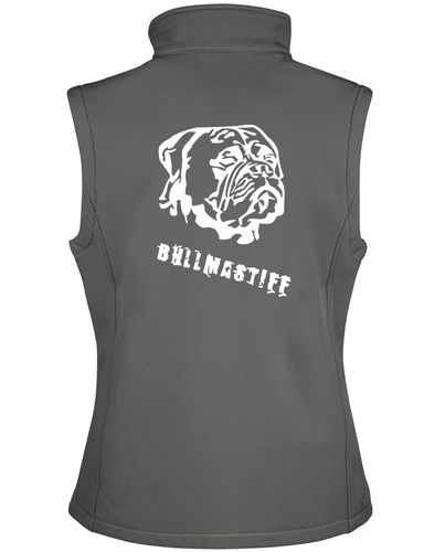 Unisex Bullmastiff Softshell Jacket Charcoal (White)