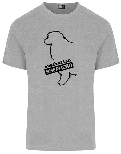 Unisex Australian Shepherd T-Shirt Heather Grey (Black)