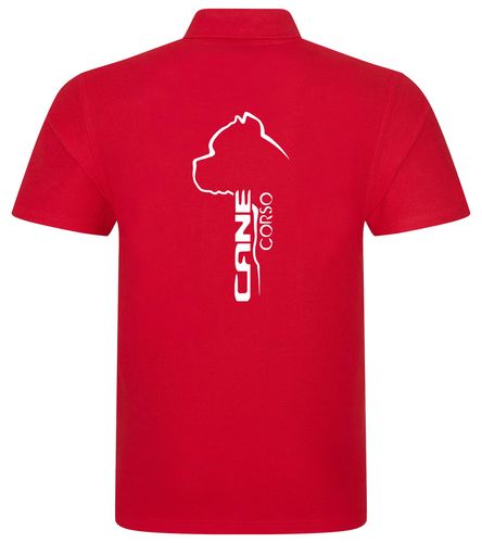 Unisex Cane Corso Polo Shirt Red (White)