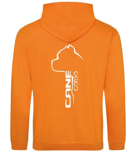 Unisex Cane Corso Pullover Hoodie Orange Crush (White)