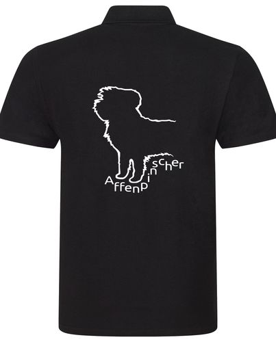 Unisex Affenpinscher Polo Shirt Black (White)