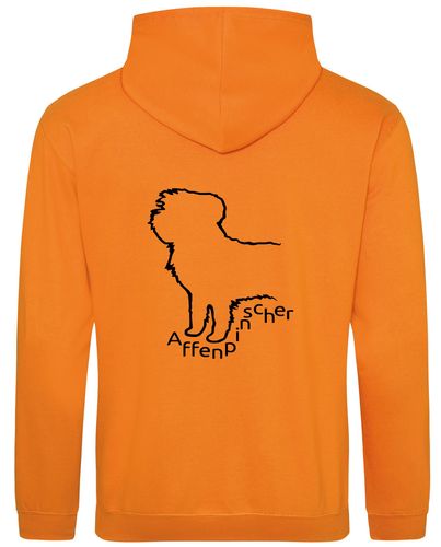 Unisex Affenpinscher Pullover Hoodie Orange Crush (Black)