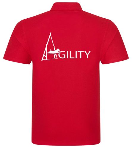 Unisex Agility Polo Shirt Red (White)
