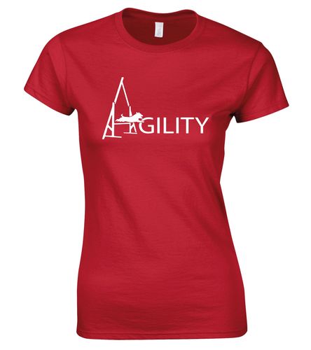Female Agility Roundneck T-Shirt Red (White)