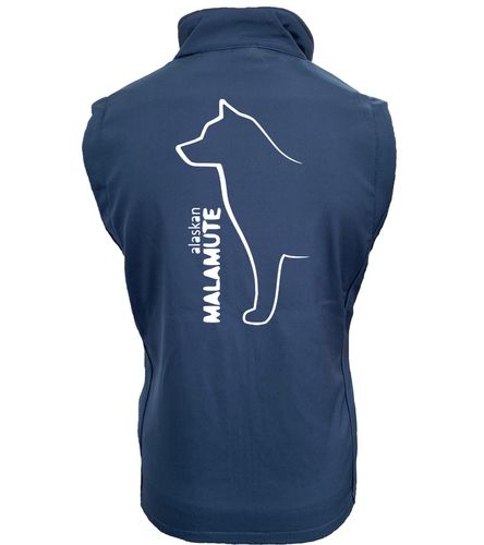 Female Alaskan Malamute Softshell Jacket Navy Navy (White)