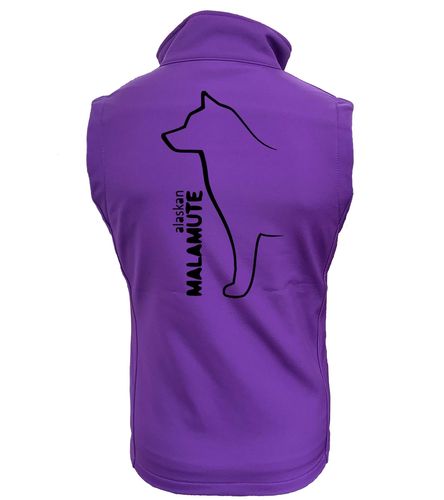 Female Alaskan Malamute Softshell Jacket Purple (Black)
