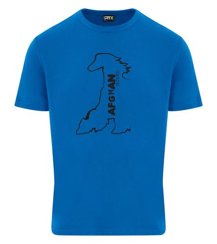 Unisex Afghan Hound Roundneck T-Shirt Sapphire Blue (Black)