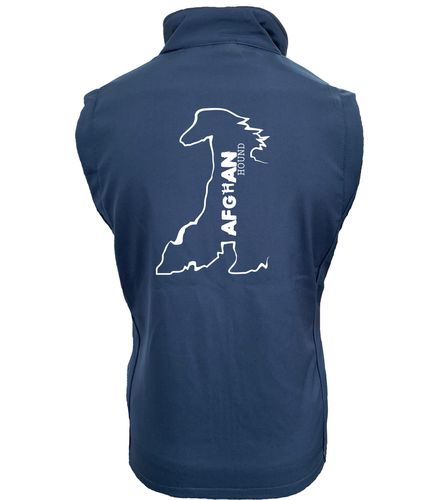 Female Afghan Hound Softshell Jacket Navy Royal (White)