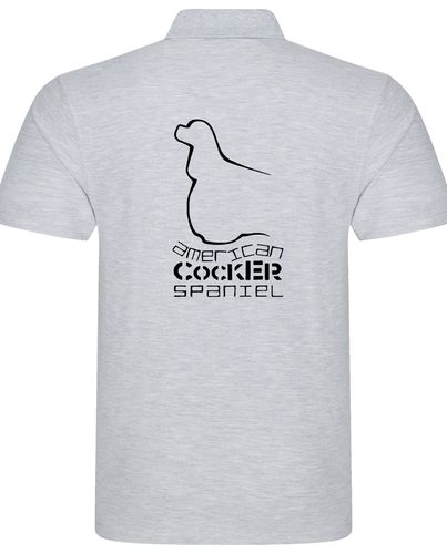 Unisex American Cocker Spaniel Polo Shirt Heather Grey (Black)