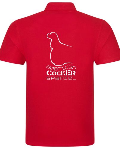 Unisex American Cocker Spaniel Polo Shirt Red (White)