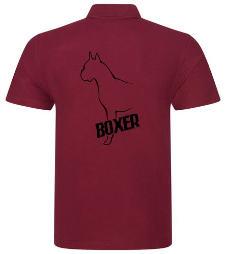 Unisex Boxer Ear Up Polo Shirt Burgundy (Black)