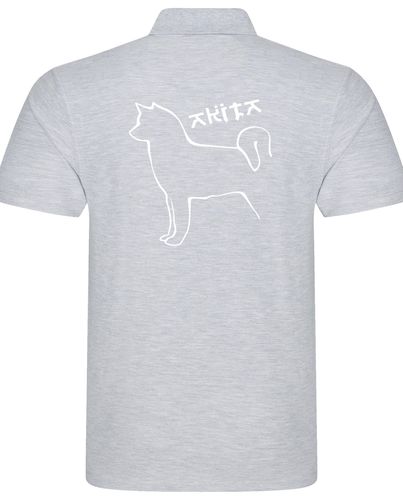 Unisex Akita Polo Shirt Heather Grey (White)