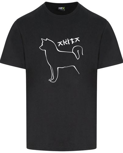 Unisex Akita Roundneck T-Shirt Black (White)