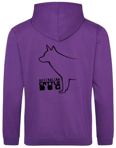 Unisex Australian Cattle Dog Pullover Hoodie Purple (Black)