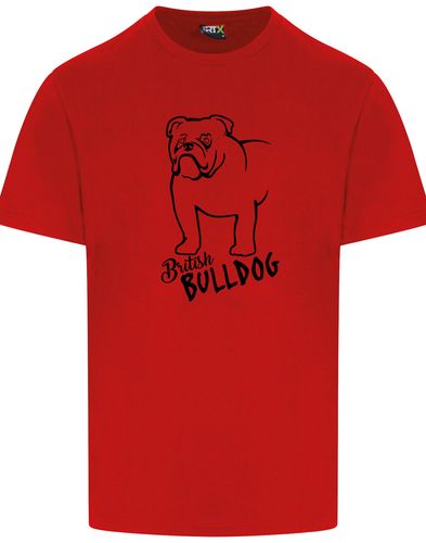 Unisex British Bulldog Roundneck T-Shirt Red (Black)