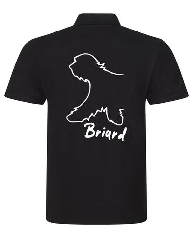 Unisex Briard Polo Shirt Black (White)
