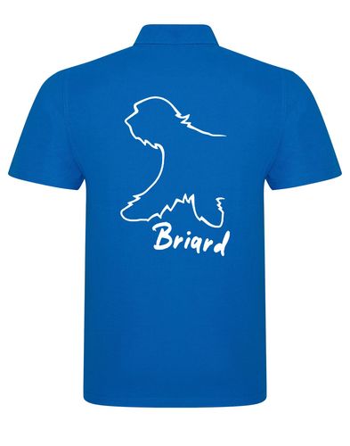 Unisex Briard Polo Shirt Sapphire Blue (White)