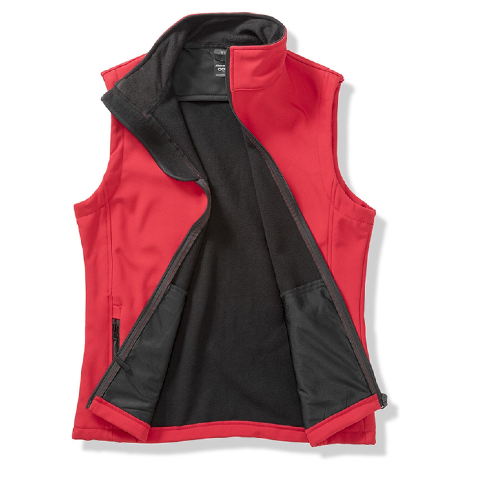 Female Brittany Spaniel Softshell Gilet Red Open