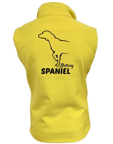 Female Brittany Spaniel Softshell Gilet Yellow (Black)