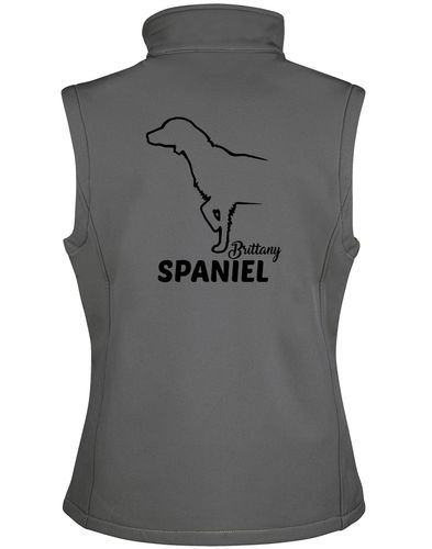 Unisex Brittany Spaniel Softshell Gilet Charcoal (Black)