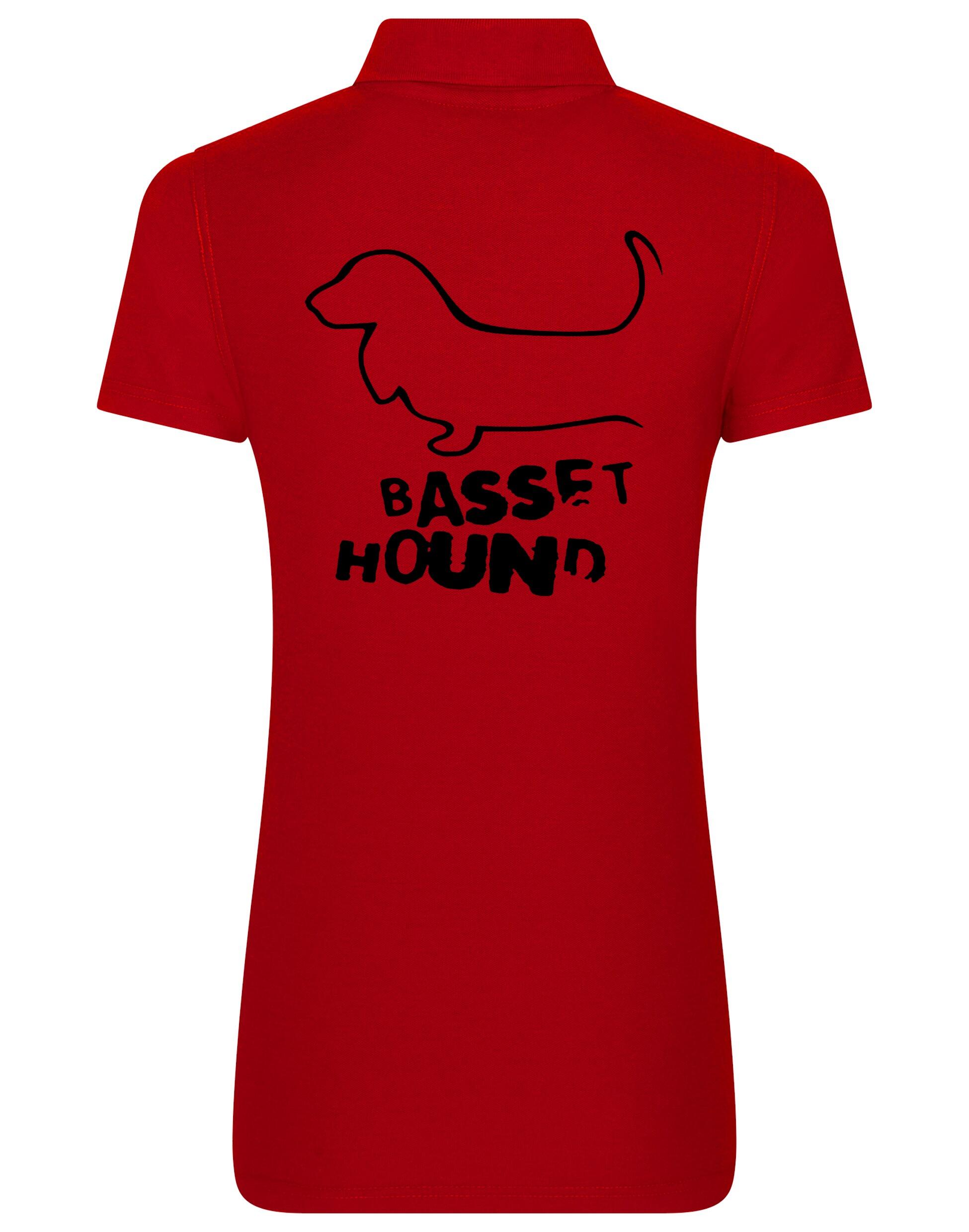 Women’s Cotton Polo with Basset Hound Dog Breed Design – A Must-Have for Basset Hound Enthusiasts