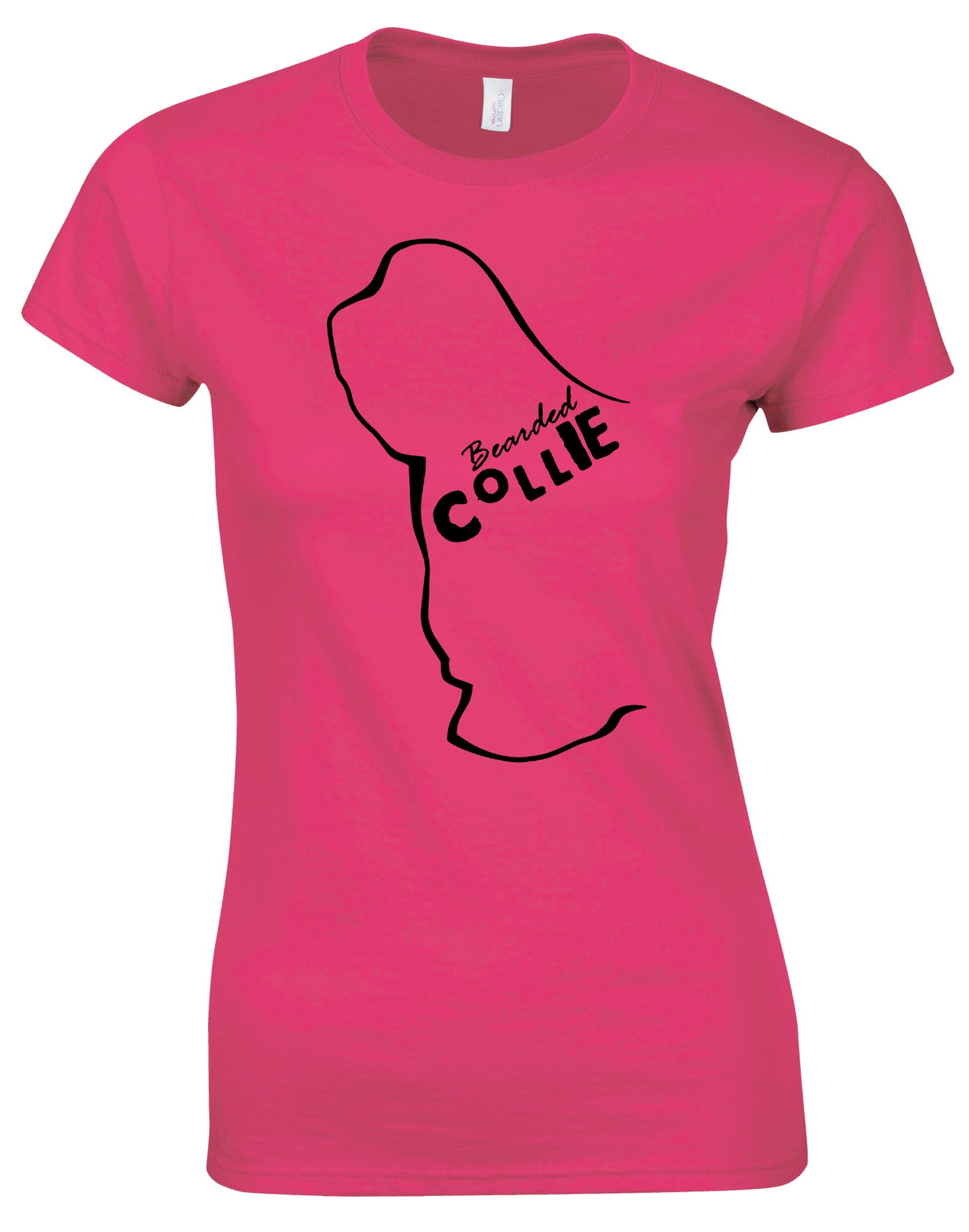 Female Roundneck T-shirt with Bearded Collie Dog Breed Design – Style for Every Dog Lover