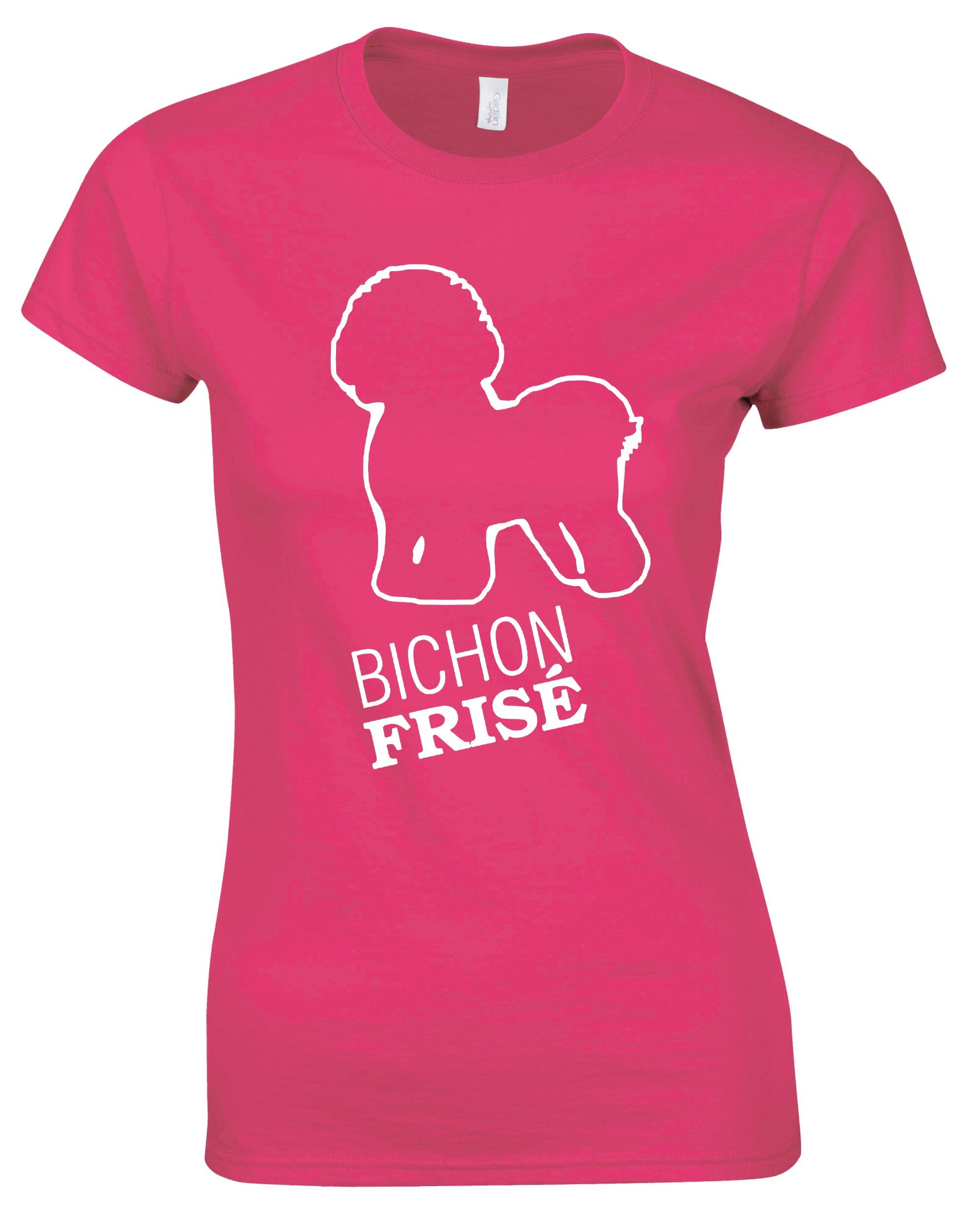 Female Roundneck T-shirt with Bichon Frise Dog Breed Design – Style for Every Dog Lover