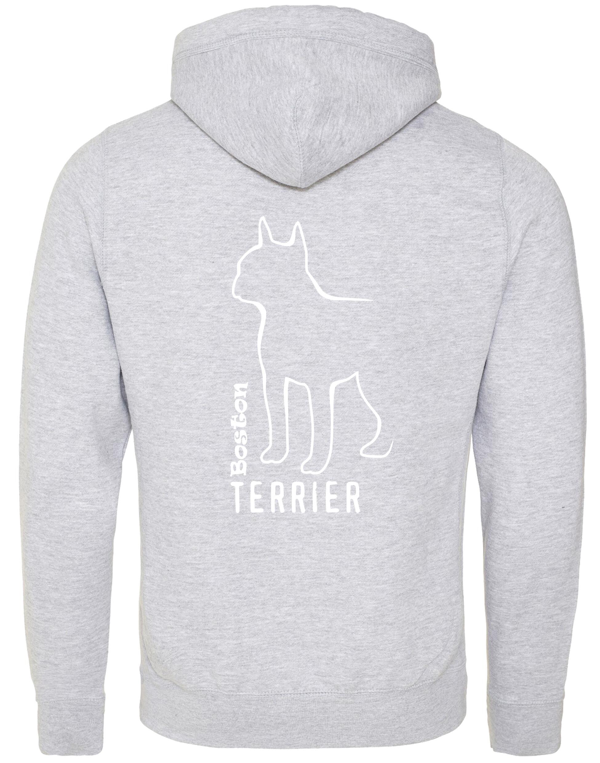 Unisex Crossneck Pullover Hoodie with Boston Terrier Dog Breed Design