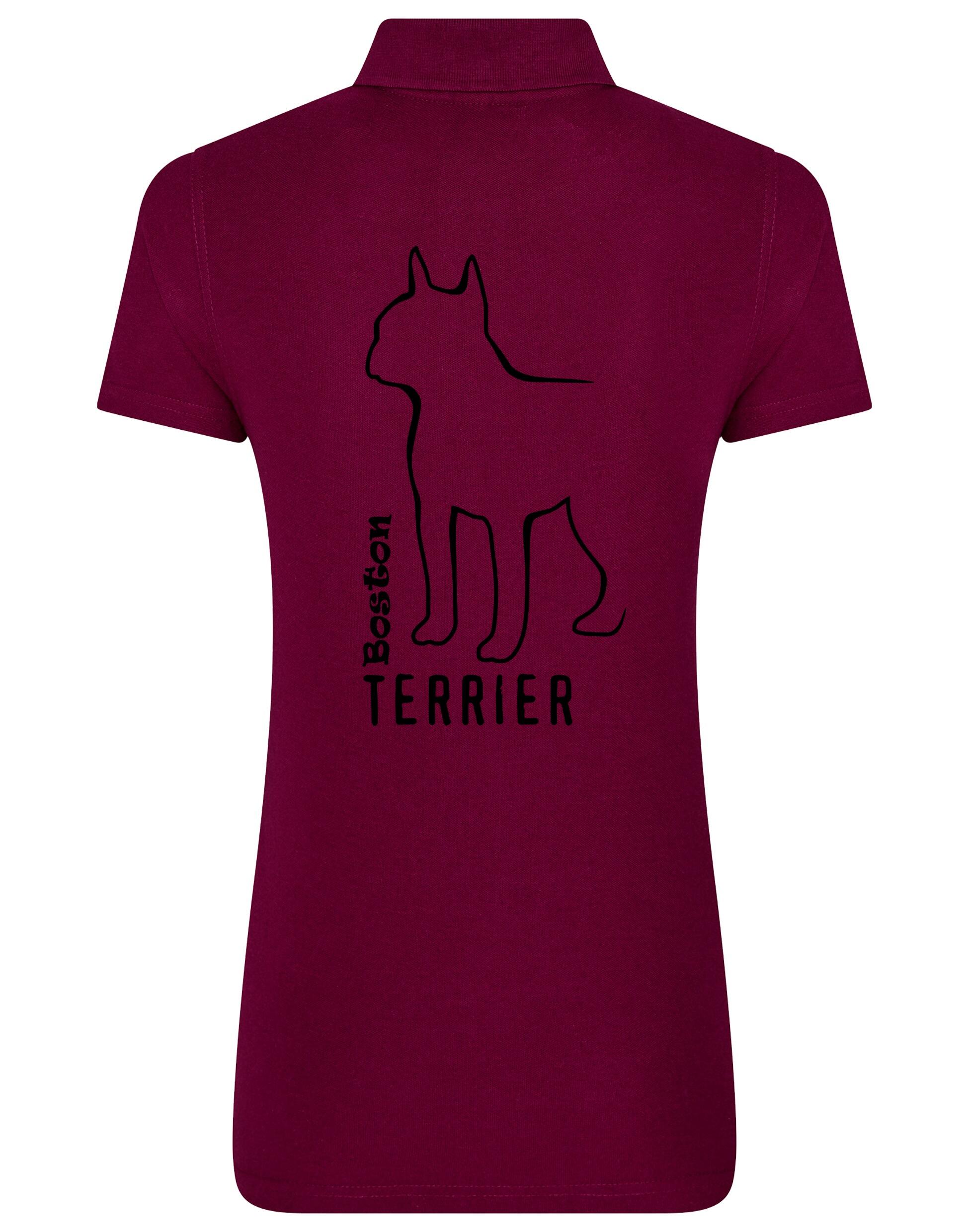 Women’s Cotton Polo with Boston Terrier Dog Breed Design – A Must-Have for Boston Terrier Enthusiasts