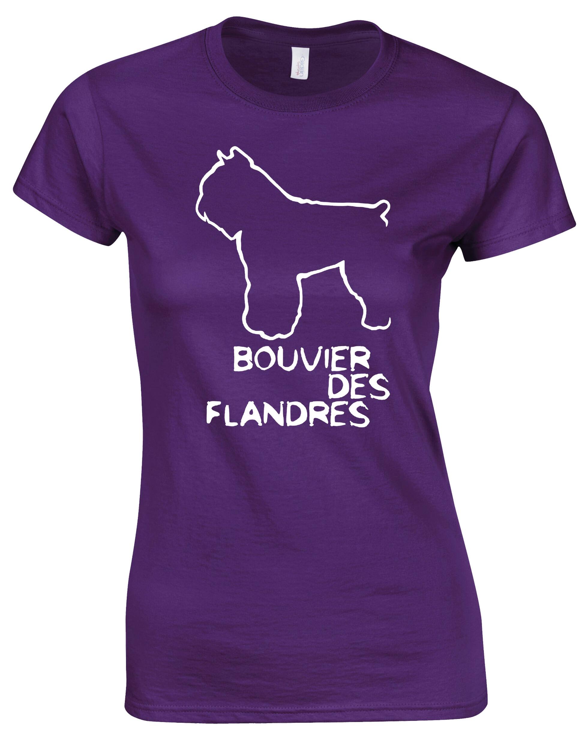 Female Roundneck T-shirt with Bouvier des Flandres Dog Breed Design – Stylish Comfort for Every Dog Lover