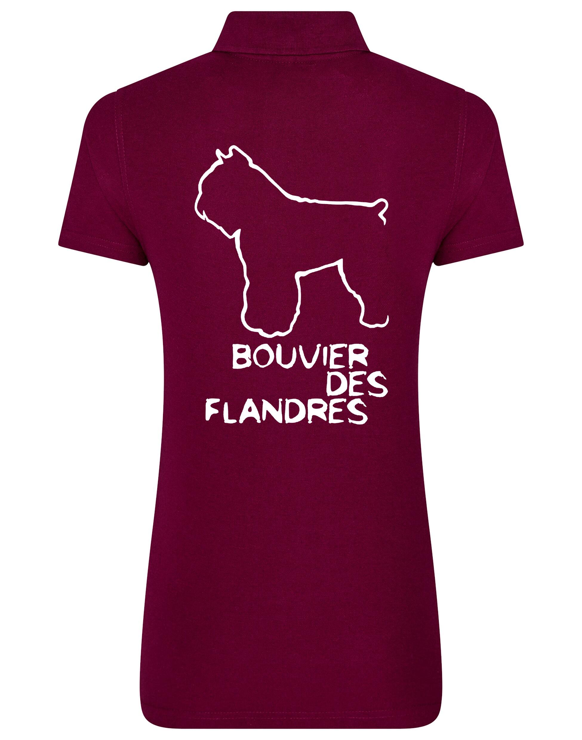 Women’s Cotton Polo with Bouvier des Flandres Dog Breed Design – For Bouvier des Flandres Enthusiasts