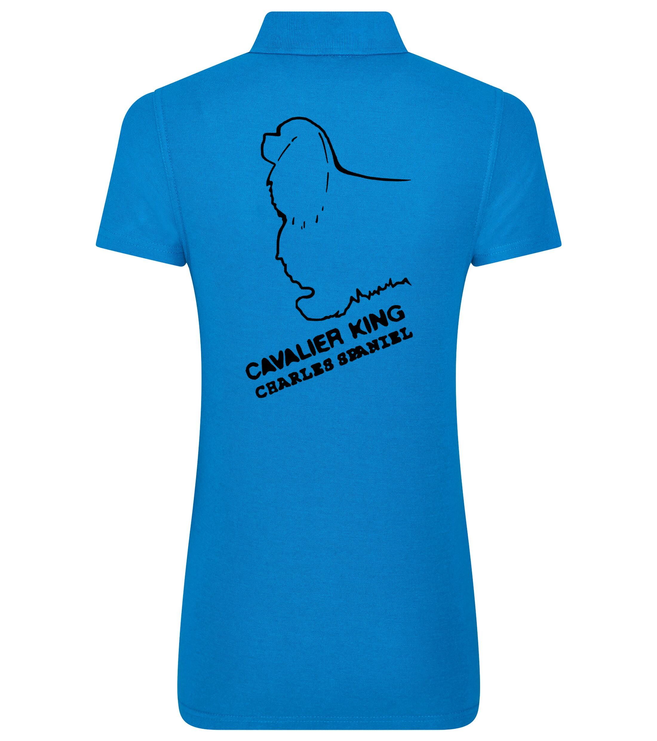 Women’s Cotton Polo with Cavalier King Charles Spaniel Dog Breed Design – A Must for Cavalier Enthusiasts