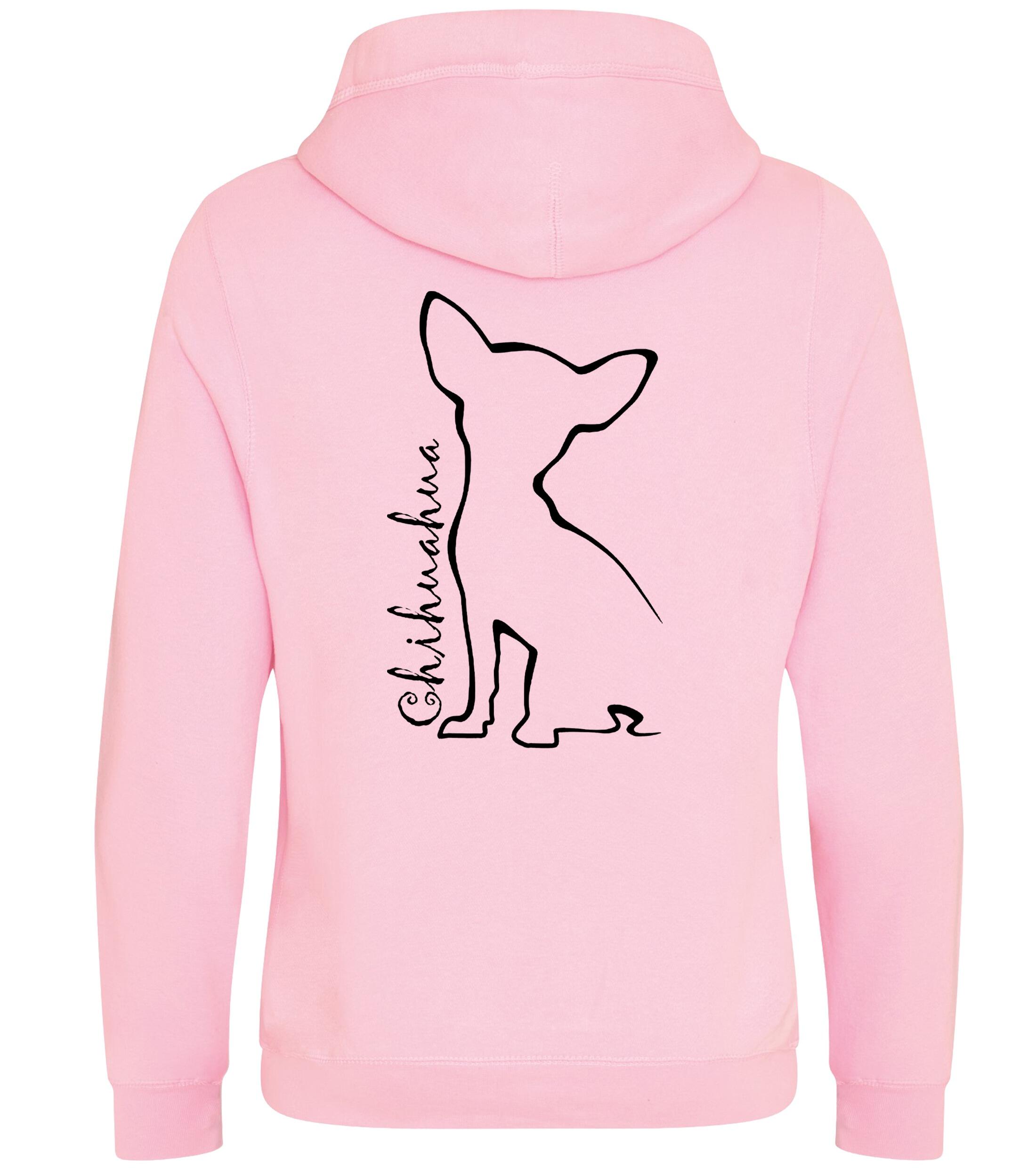 Unisex Crossneck Pullover Hoodie with Chihuahua Outline Design – A Must-Have for Chihuahua Fans