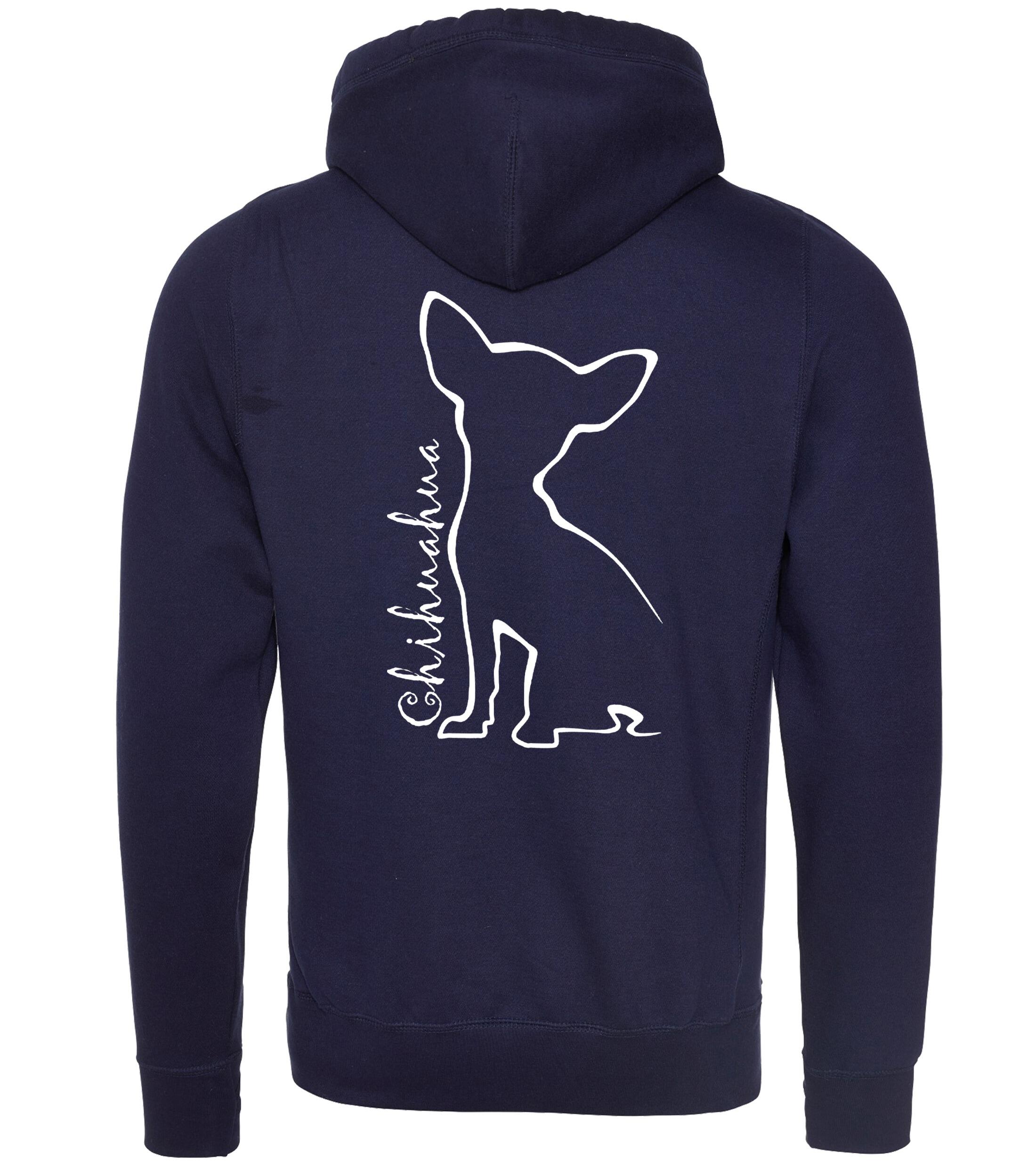 Unisex Crossneck Pullover Hoodie with Chihuahua Outline Design – A Must-Have for Chihuahua Fans