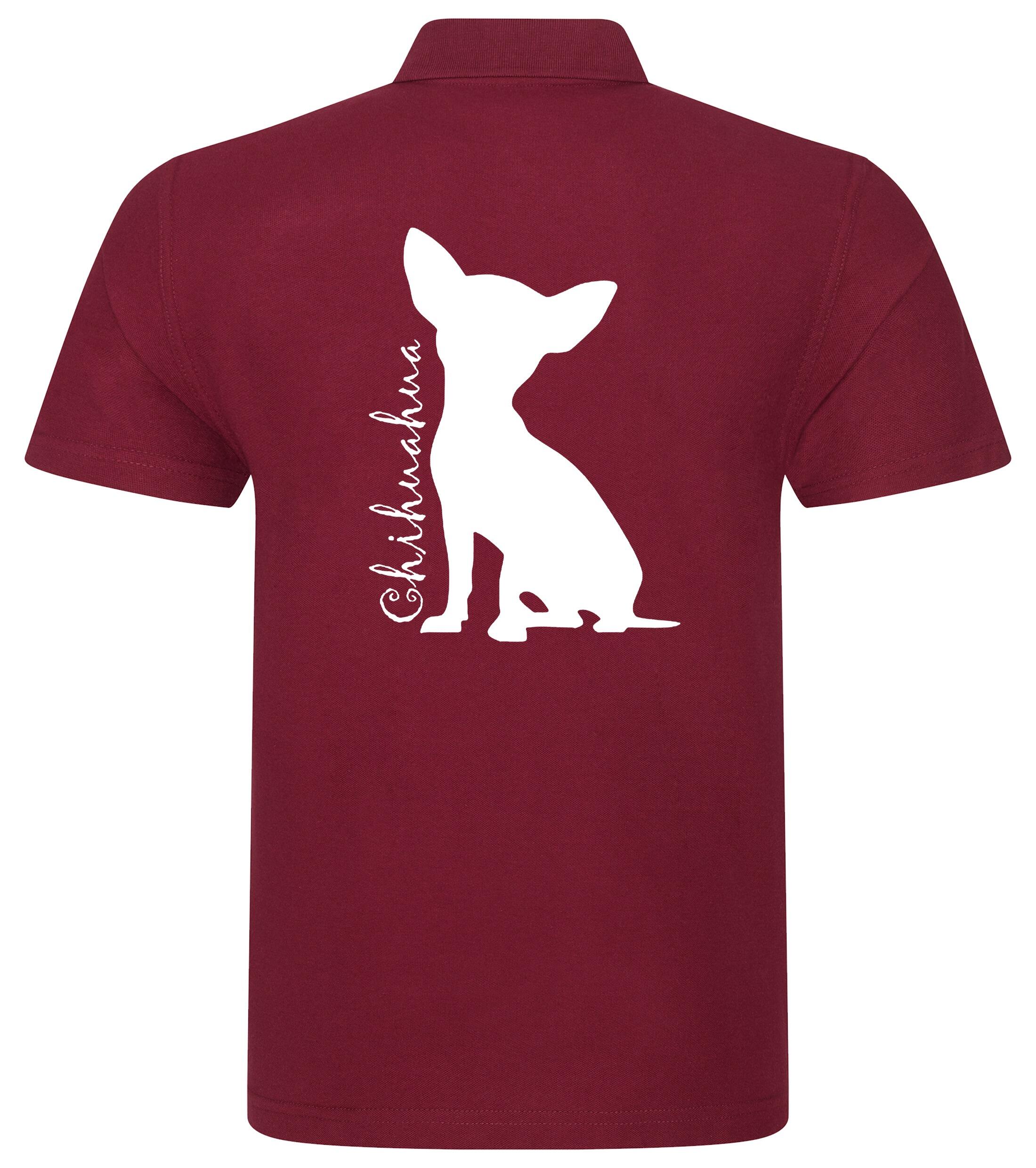 Unisex Cotton Polo with Chihuahua Silhouette Design – Style & Comfort for Chihuahua Lovers
