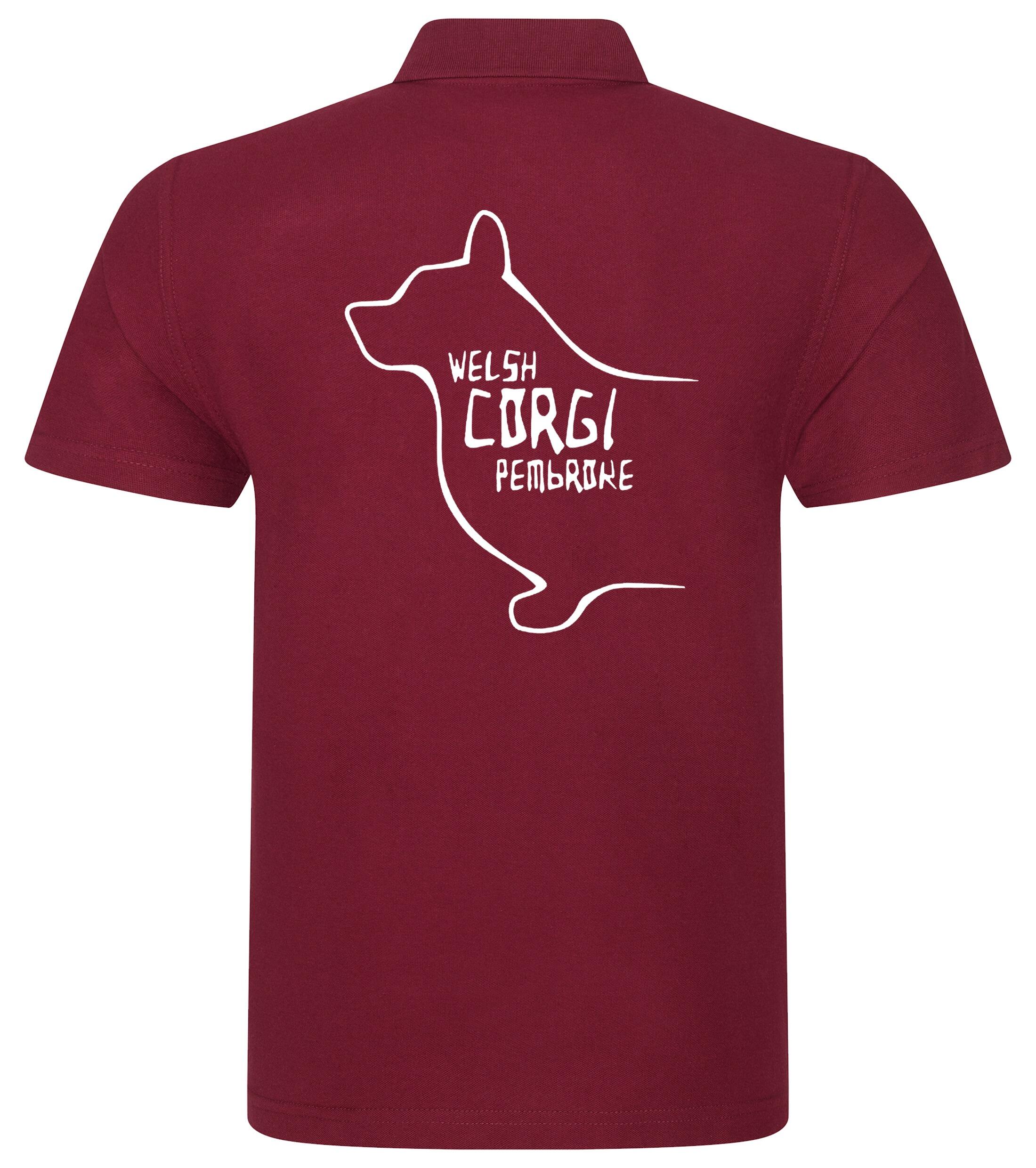 Unisex Cotton Polo with Corgi Pembroke (Welsh) Dog Breed Design – A Stylish Choice for Corgi Lovers