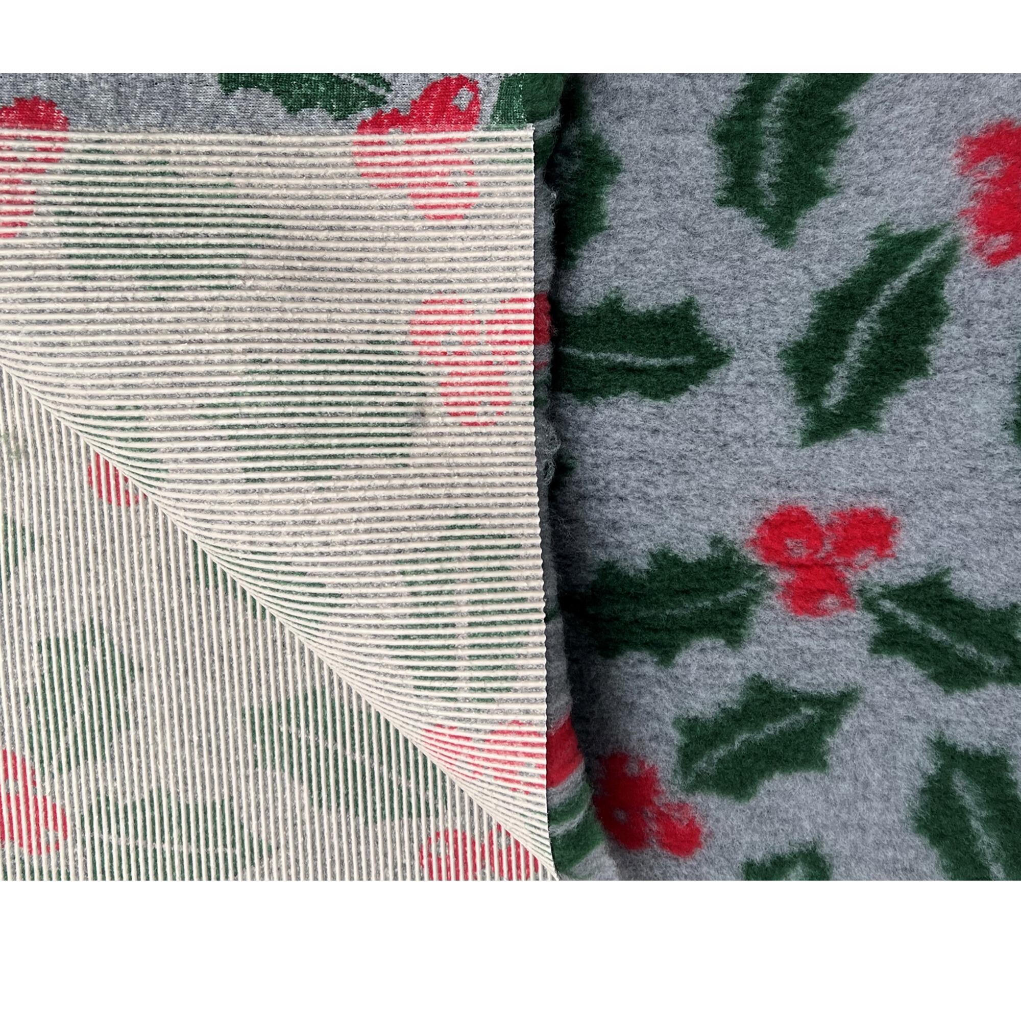 Bederia Pet Bedding Grey with Holly and Berries Design – Festive Elegance for Your Pet