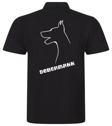 Dobermann (Head) Unisex Cotton Polo – Classic Style for Dobermann Enthusiasts