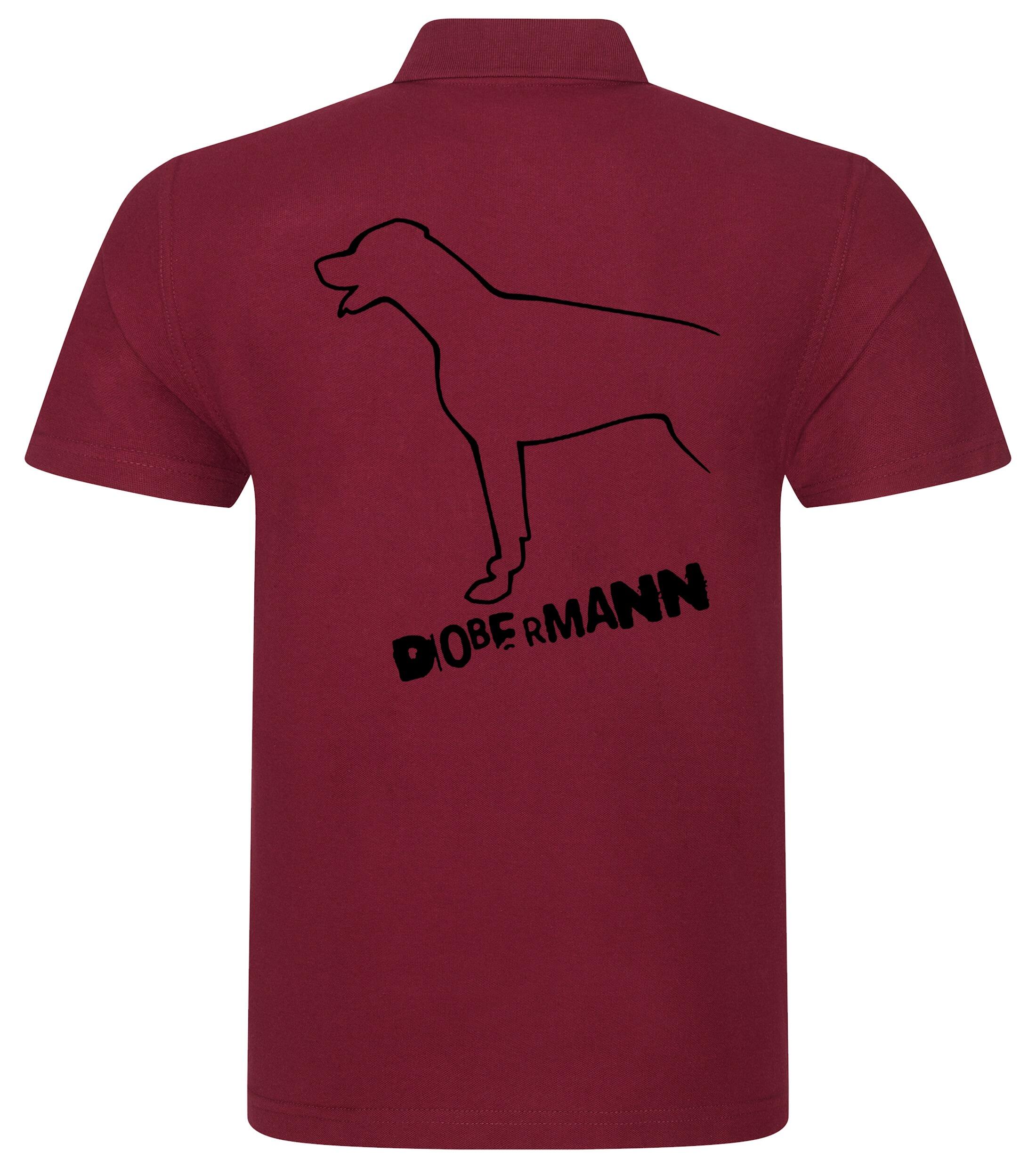 Dobermann (Outline) Unisex Cotton Polo – Classic Style for Dobermann Enthusiasts