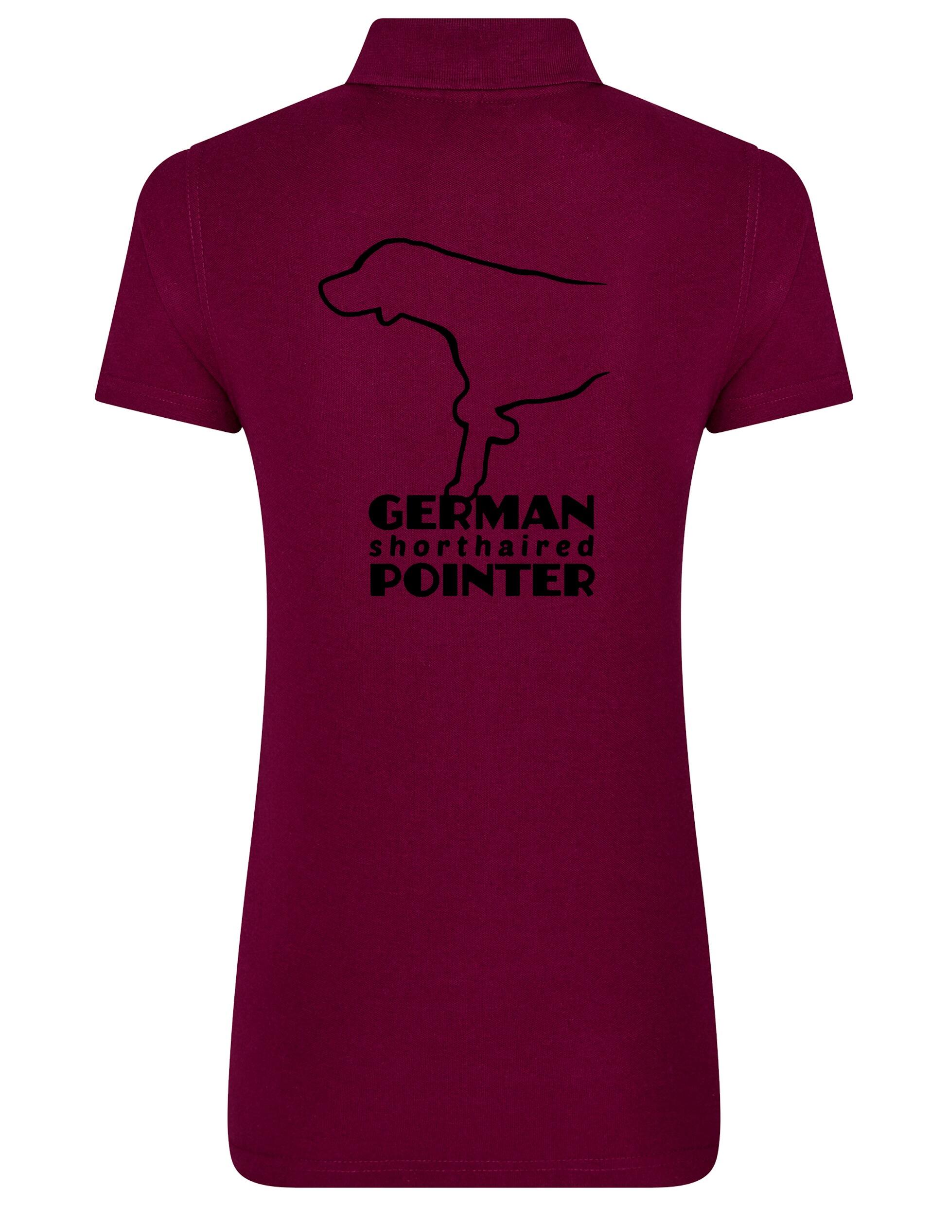 Women’s Cotton Polo with German Shorthaired Pointer Design – Elegant Apparel for Pointer Fans