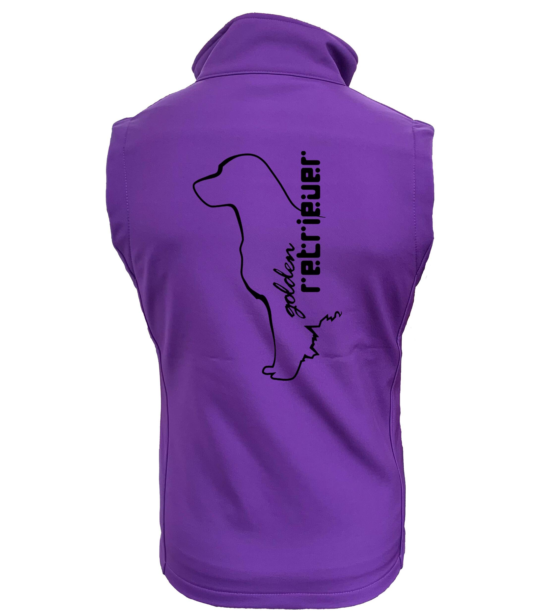 Unisex Softshell Gilet featuring an exclusive Golden Retriever design, crafted from water-resistant fabric with fleece lining, providing warmth, style, and practicality for dog lovers.