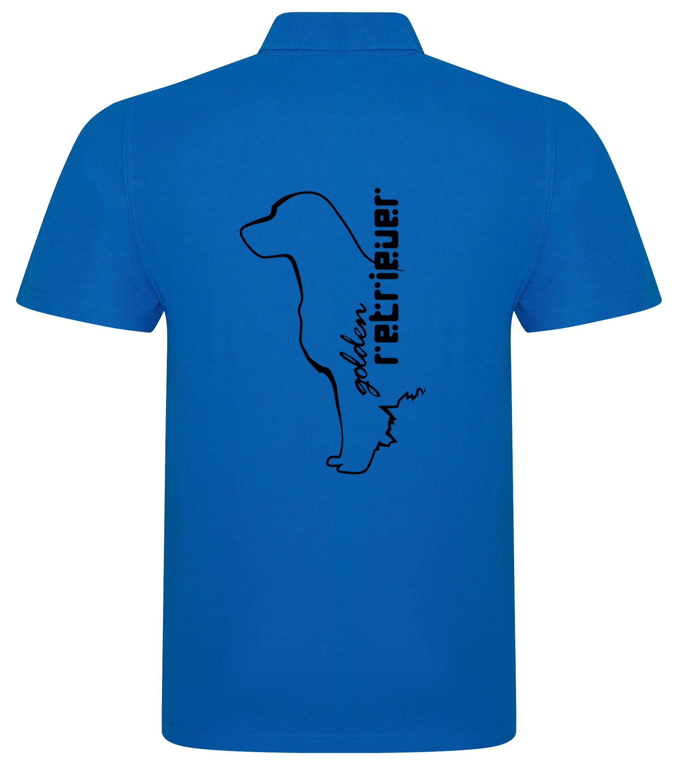 Unisex Cotton Polo with a detailed Golden Retriever graphic, crafted from breathable cotton fabric for lightweight comfort, featuring a classic polo collar and relaxed fit for versatile style.